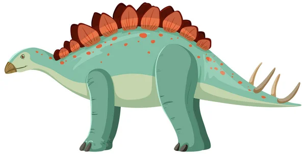 Stegosaurus Dinosaurie Vit Bakgrund Illustration — Stock vektor
