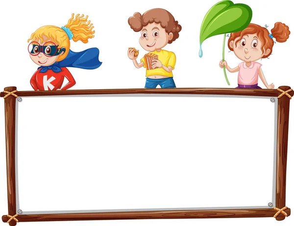 Modèle Conseil Administration Avec Illustration Enfants Heureux — Image vectorielle
