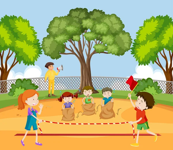 Kids Doing Physical Activity Illustration — Stock Vector