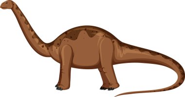 Beyaz arkaplan çiziminde Aptosaurus dinozoru