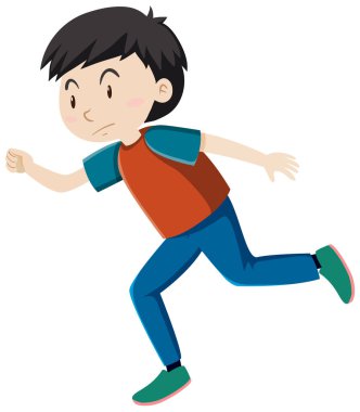 Aktif çocuk basit çizgi film karakteri çizimi