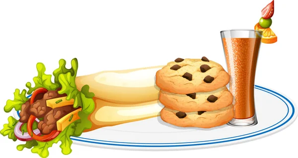 Délicieux Concept Alimentation Saine Illustration — Image vectorielle