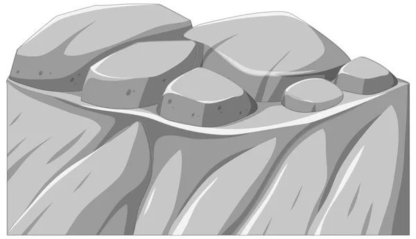 Sebuah Batu Pada Ilustrasi Latar Belakang Putih - Stok Vektor