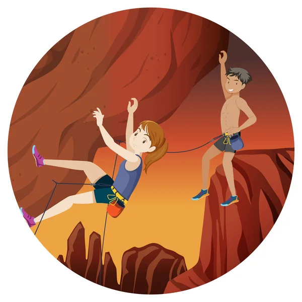 Isolated Rock Climbing Badge Illustration — ストックベクタ
