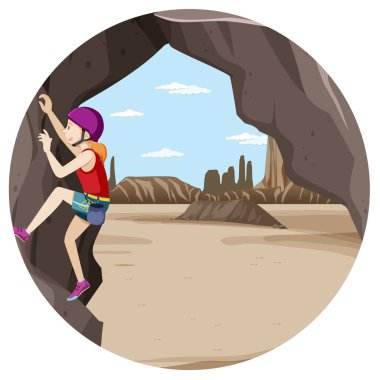 Kaya tırmanışı rozeti izole