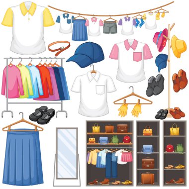 Beyaz arkaplan resimlerinde farklı bir kumaş seti