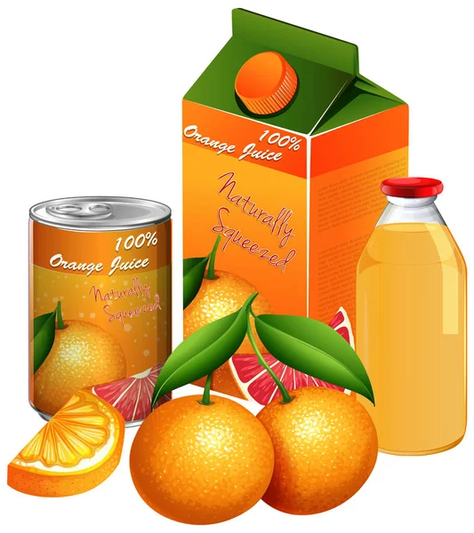 Produits Orange Sur Fond Blanc Illustration — Image vectorielle