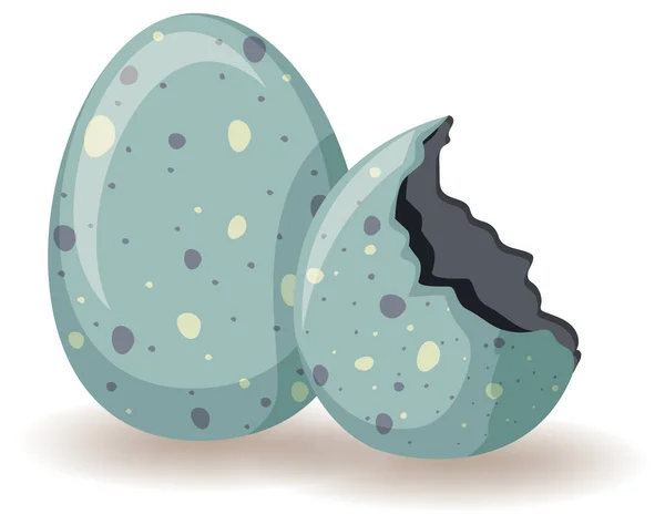 Ραγισμένα Αυγά Λευκό Φόντο Εικονογράφηση — Διανυσματικό Αρχείο