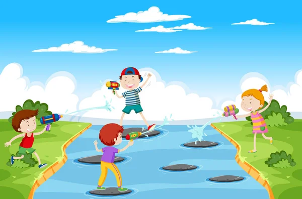 Okul gezisindeki çocuklar.