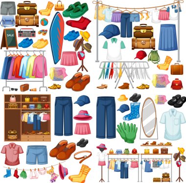 Beyaz arkaplan resimlerinde farklı bir kumaş seti