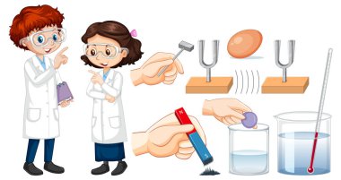 Bilim deneyi illüstrasyonu için gerekli ekipman