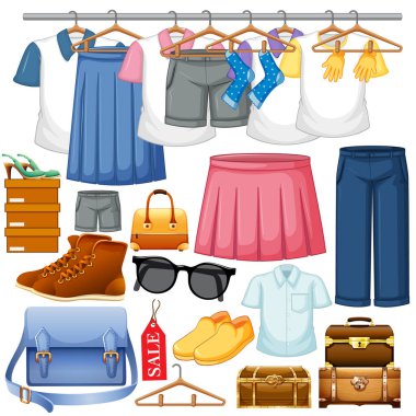 Beyaz arkaplan resimlerinde farklı bir kumaş seti