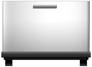 Beyaz arkaplan illüstrasyonunda buzdolabı