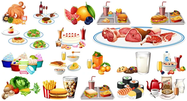 Gıda ve içecekler illüstrasyon oluşturur