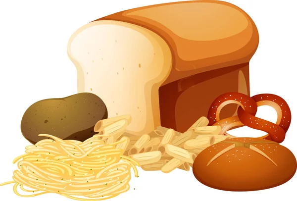 Köstliche Bäckerei Cartoon Set Illustration — Stockvektor
