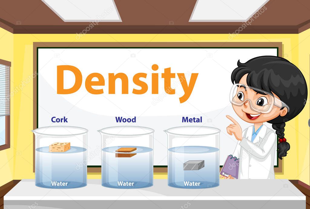 Density of matters science experiment illustration