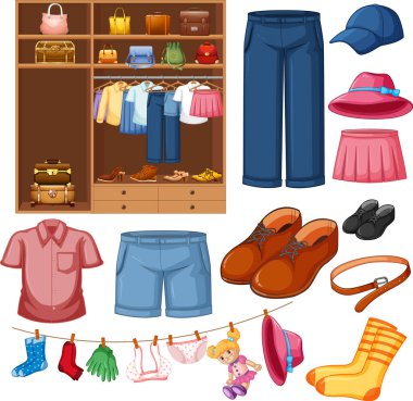 Beyaz arkaplan resimlerinde farklı bir kumaş seti