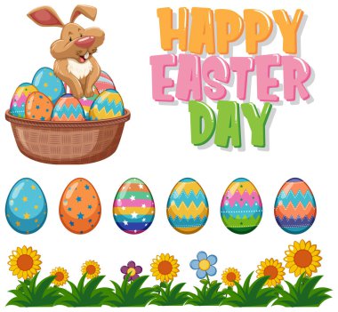 Tavşan ve yumurta resimli Paskalya teması