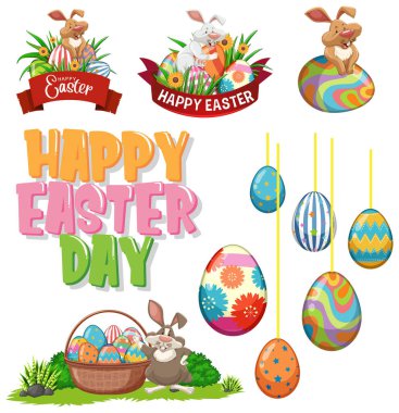 Tavşan ve yumurta resimli Paskalya teması