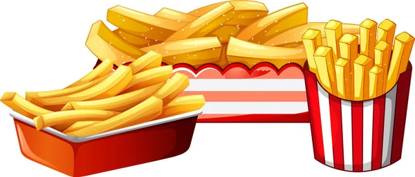 Fast Food Γεύμα Που Λευκό Φόντο Εικονογράφηση — Διανυσματικό Αρχείο