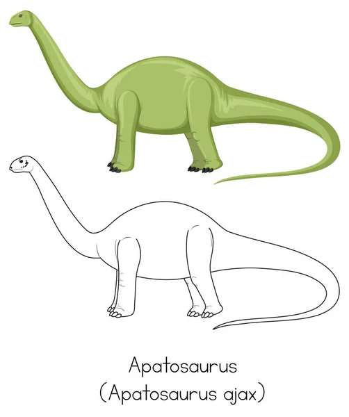 Dinosaur Sketching Apatosaurus Illustration — Stock Vector