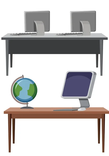 Počítačový Monitor Ilustraci Tabulky — Stockový vektor