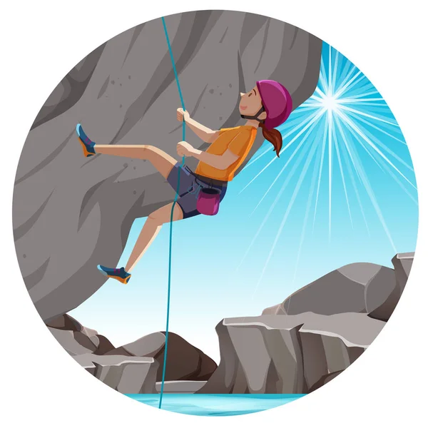 Rock Climbing Badge Isolated Illustration — ストックベクタ