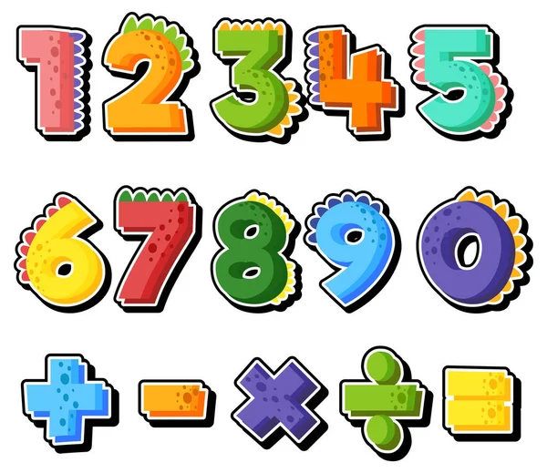 Conteggio Dei Numeri Illustrazione Dei Simboli Matematici — Vettoriale Stock