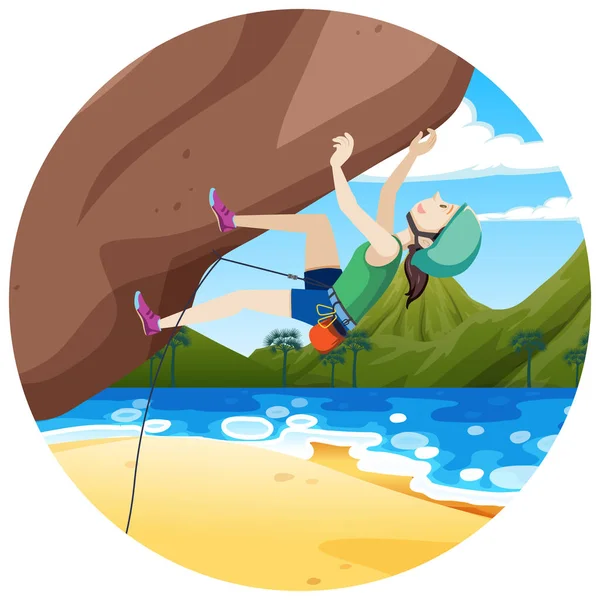 Rock Climbing Badge Isolated Illustration — Stock Vector