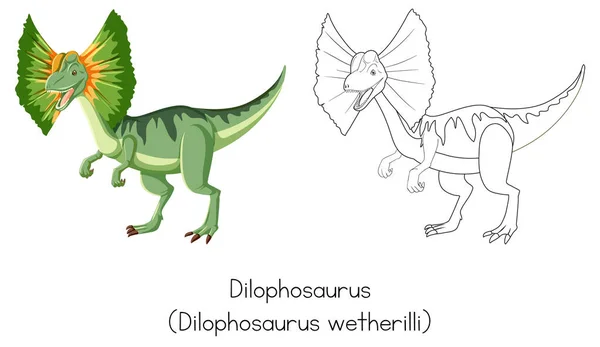 Szkice Dinozaurów Ilustracji Dilofosaurusa — Wektor stockowy