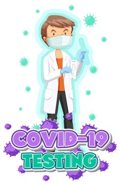 Antijen test kiti illüstrasyonu ile Covid 19 testi