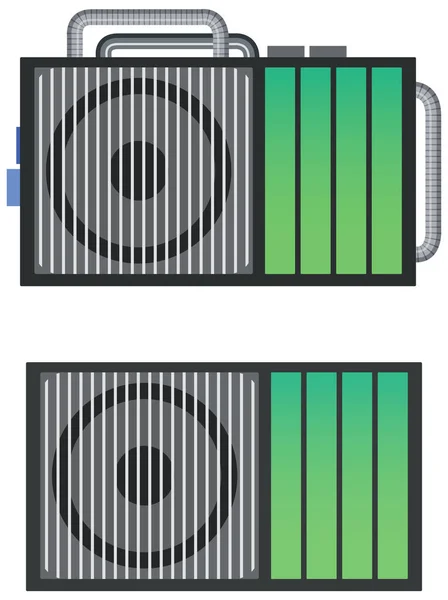 Batterie Pleine Énergie Sur Fond Blanc Illustration — Image vectorielle