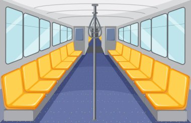 İçi boş sarı koltuklarla dolu bir gökyüzü treni.