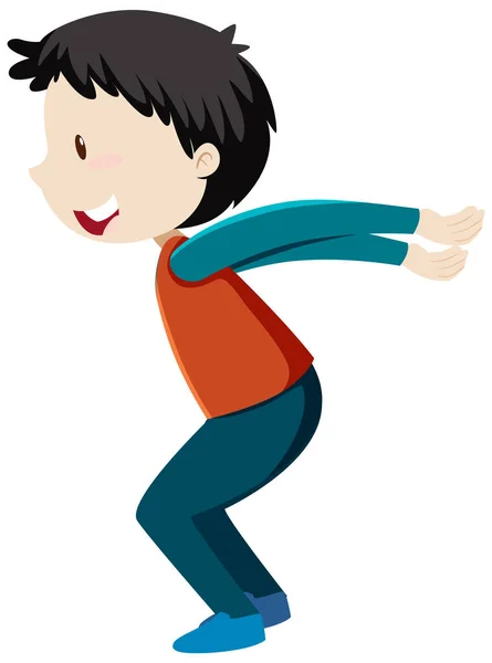 Active Boy Simple Cartoon Character Illustration — Stock Vector