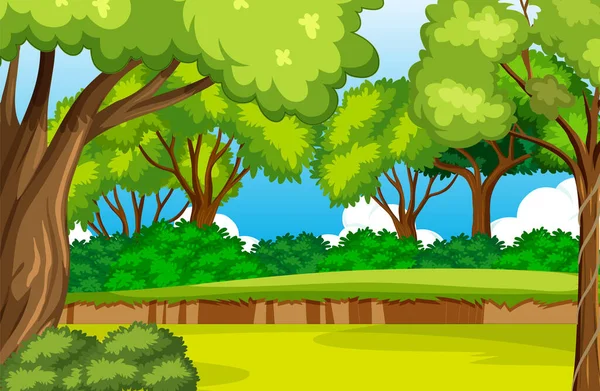Illustrazione Dello Sfondo Dell Ambiente Forestale Vuoto — Vettoriale Stock