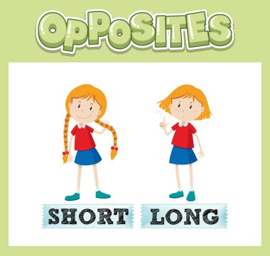 Çocuk resimlemesi için karşıt İngilizce kelimeler