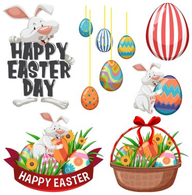 Yumurta ve tavşan resimli Paskalya teması