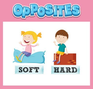 Çocuk resimlemesi için karşıt İngilizce kelimeler