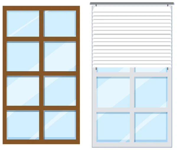 Különböző Függőleges Ház Ablakok Illusztráció — Stock Vector