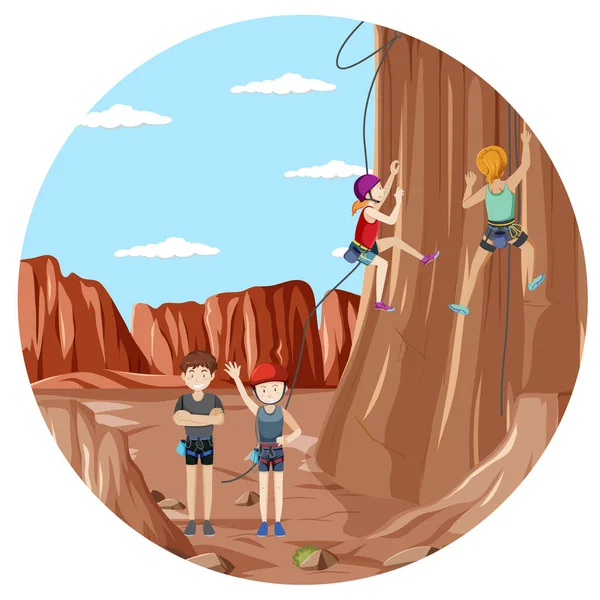 Emblema Escalada Ilustração Isolada —  Vetores de Stock