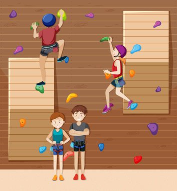 Kapalı alan kaya tırmanışı spor salonu çizimi