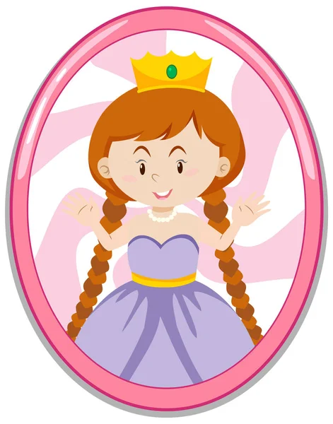 Cute Princess Cartoon Character Illustration — Stock Vector