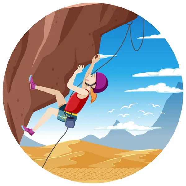Rock Climbing Badge Isolated Illustration — Stock Vector