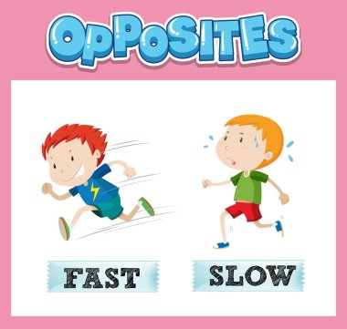 Çocuk resimlemesi için karşıt İngilizce kelimeler