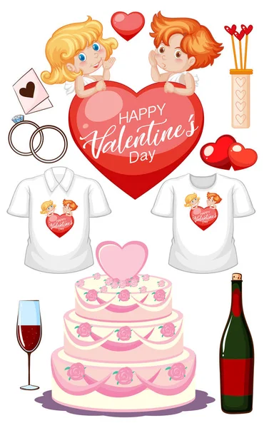 Valentine Theme Cupid Shirts Illustration — Stockvektor