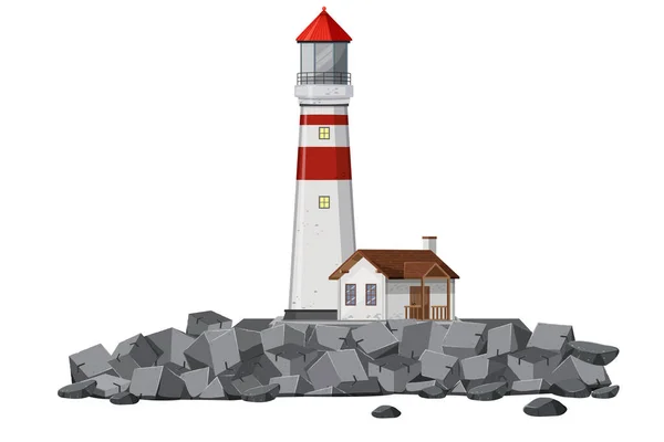 Lighthouse White Background Illustration — Image vectorielle