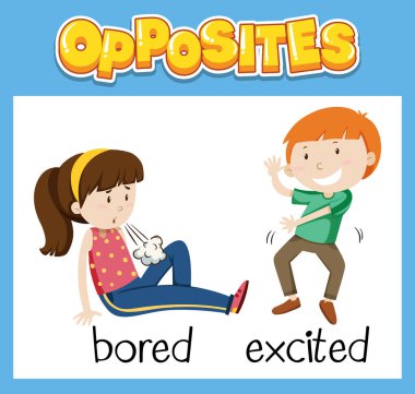 Çocuk resimlemesi için karşıt İngilizce kelimeler