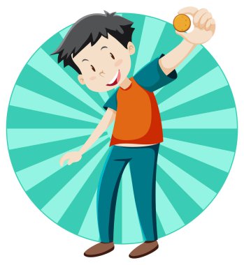 Aktif çocuk basit çizgi film karakteri çizimi