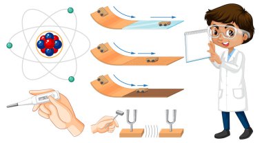 Bilim deneyi illüstrasyonu için gerekli ekipman