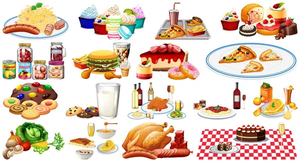 Gıda ve içecekler illüstrasyon oluşturur